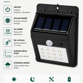 Led lempa su jutikliu 20vnt.