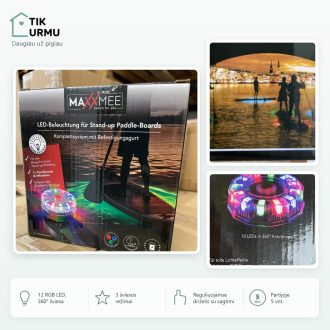 Irklentės apšvietimas su įtempimo dirželiu – 12 RGB LED 5 vnt. ( 6€/1vnt.)