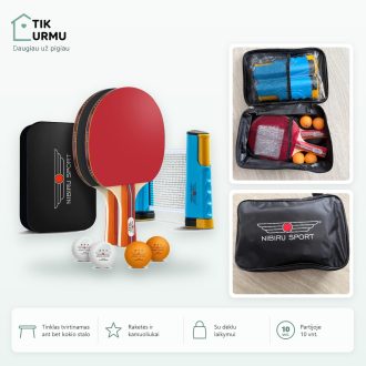 NIBIRU SPORT Stalo teniso rinkinys - Ping pong 10 vnt. (6,5€/1vnt.)